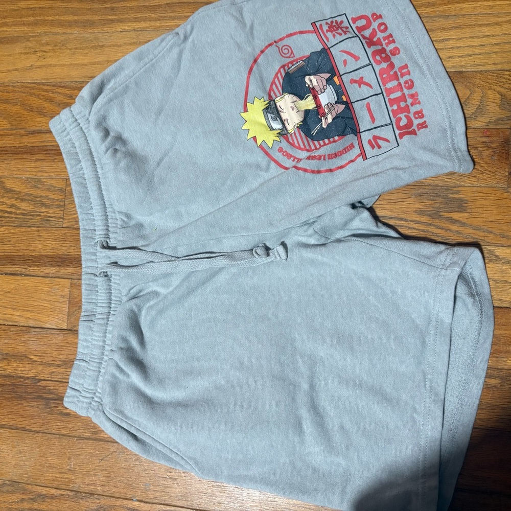 Anime Graphic Gray Men's Athletic Shorts